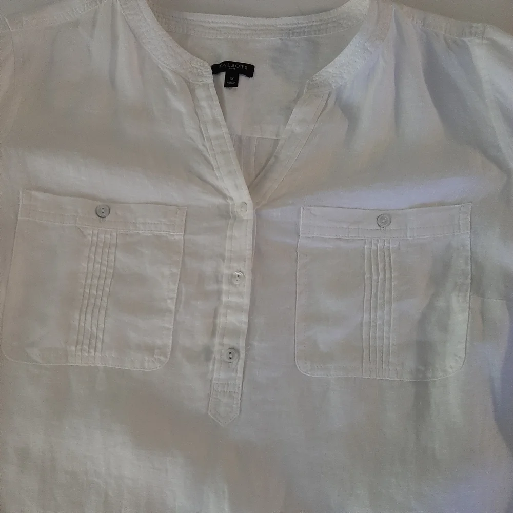 Talbots white linen